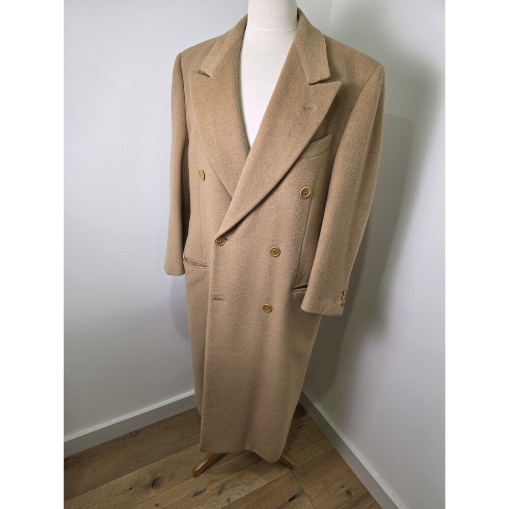 Giorgio Armani Camel Hair Classic Double Breasted Coat 1990s
